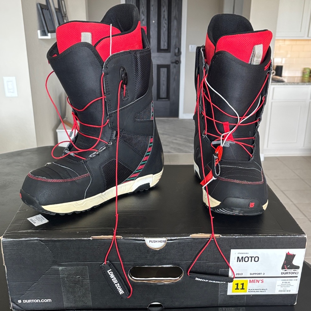 Burton Moto Black and Red Snowboard Boots